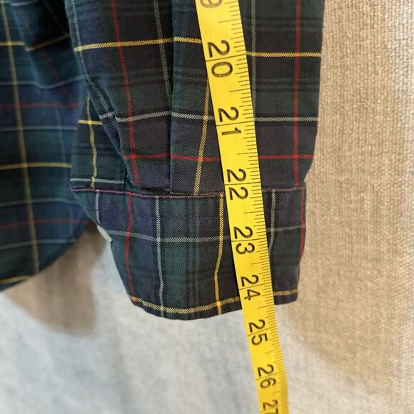 Ralph Lauren Shirt Mens Medium Green Plaid Classic Fit Long Sleeve Pony Logo - Picture 7 of 8
